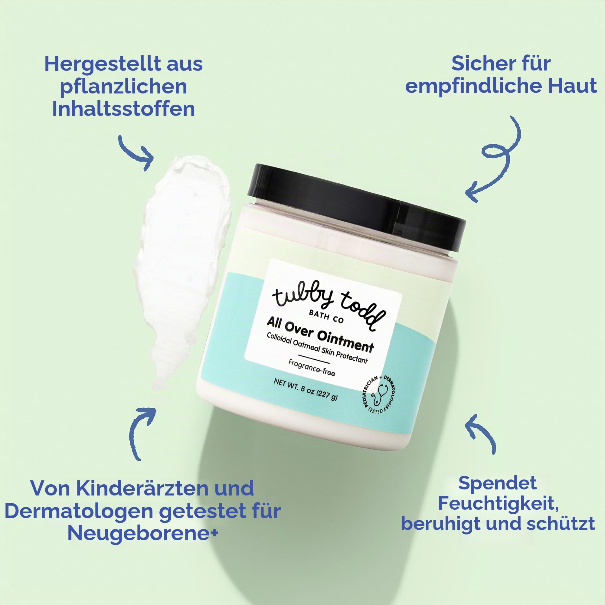 Tubby Todd All Over Salbe für Babys, Mehrzweck-Baby-Ekzem-Creme für empfindliche Haut, trockene Haut, Ausschlag, Irritationen, 2 Packungen – volle Größe, parfümfrei
