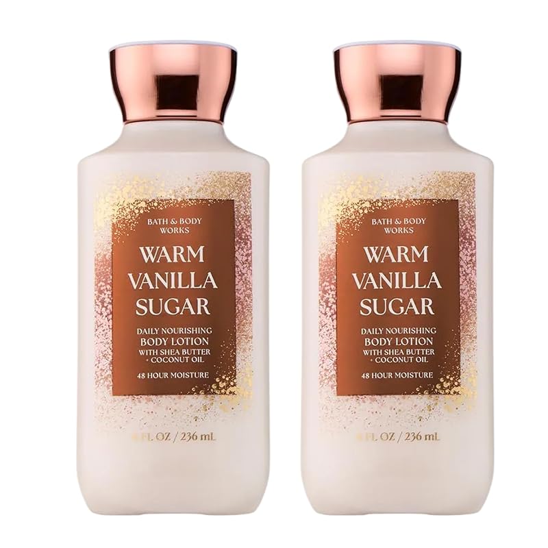 Loção corporal Bath & Body Works Warm Vanilla Sugar, 2 unidades de 236 mL