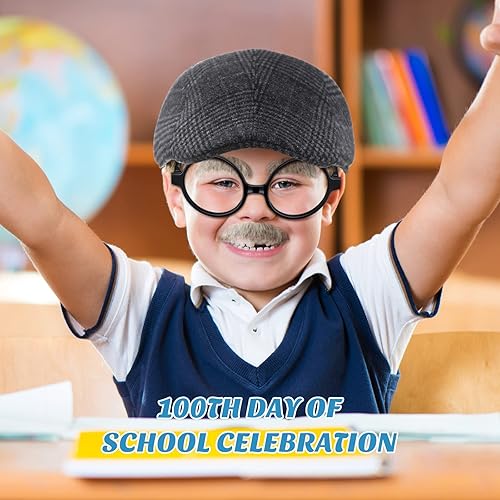 Miniatura 6 de Disfraz de anciano para el día de escuela, para niños, anciano, abuelo, para niños, bebé, 100 días de escuela