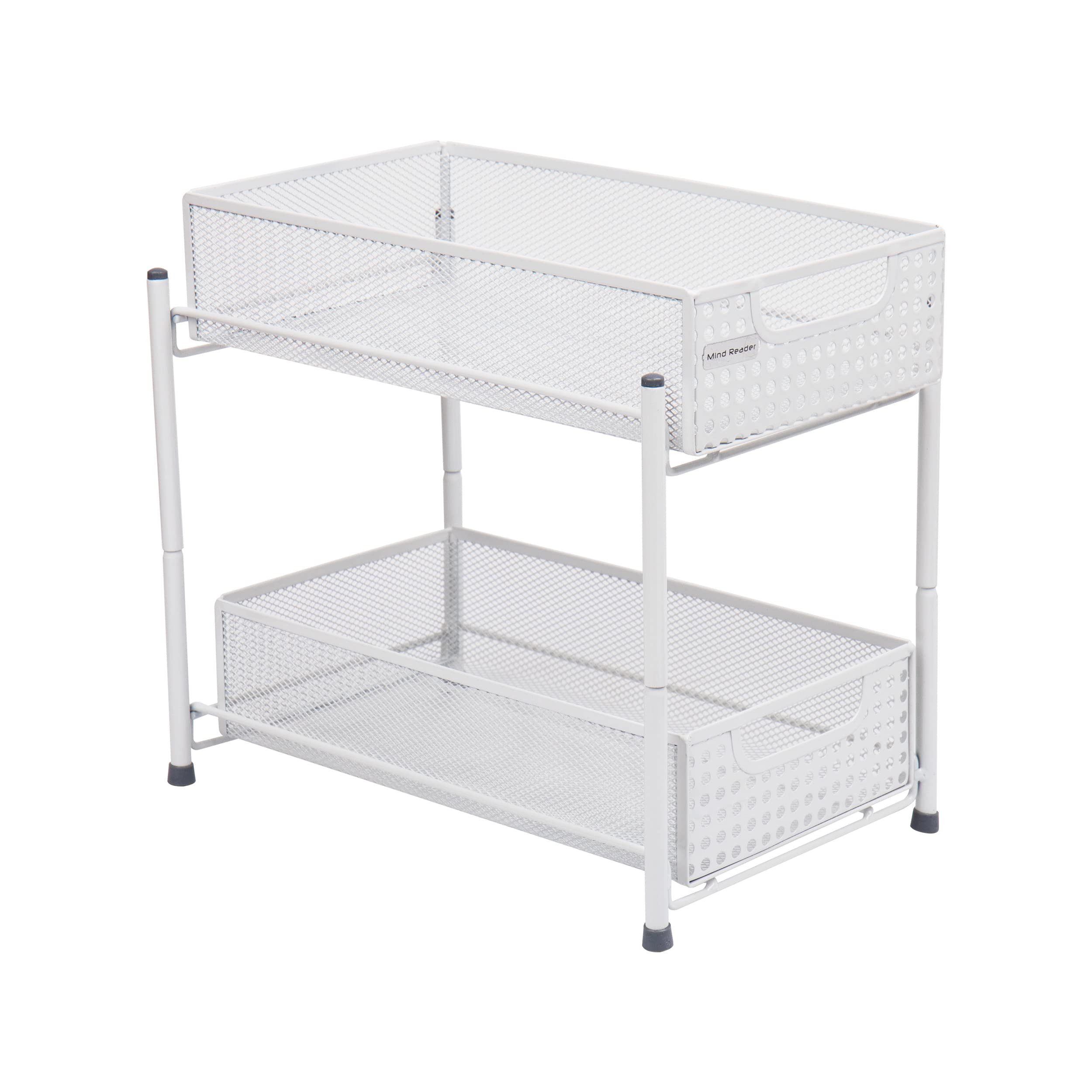 Mind Reader Accessory Organizer, Supply Storage, Desktop, Crafts, Office, Metal Mesh, 8"L x 12.5"W x 11.25"H, White