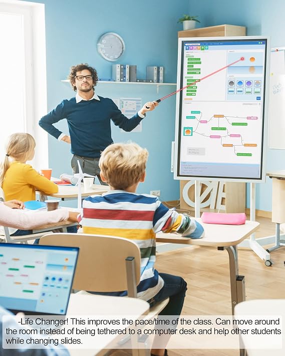 Wireless Presenter Remote Presentation Clicker: USB Type C PowerPoint Clicker with Red Pointer Long Range PPT Control - Universal Power Point Slide Advancer for Mac MacBook Laptop PC Computer Keynote