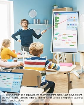 Wireless Presenter Remote Presentation Clicker: USB Type C PowerPoint Clicker with Red Pointer Long Range PPT Control - Universal Power Point Slide Advancer for Mac MacBook Laptop PC Computer Keynote