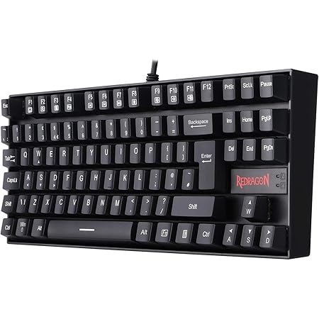 Redragon K552 60% Mechanical Gaming Keyboard Wired with Red Switches Cherry MX Equivalent for Windows Gaming PC, UK QWERTY, Without Backlight (Black)