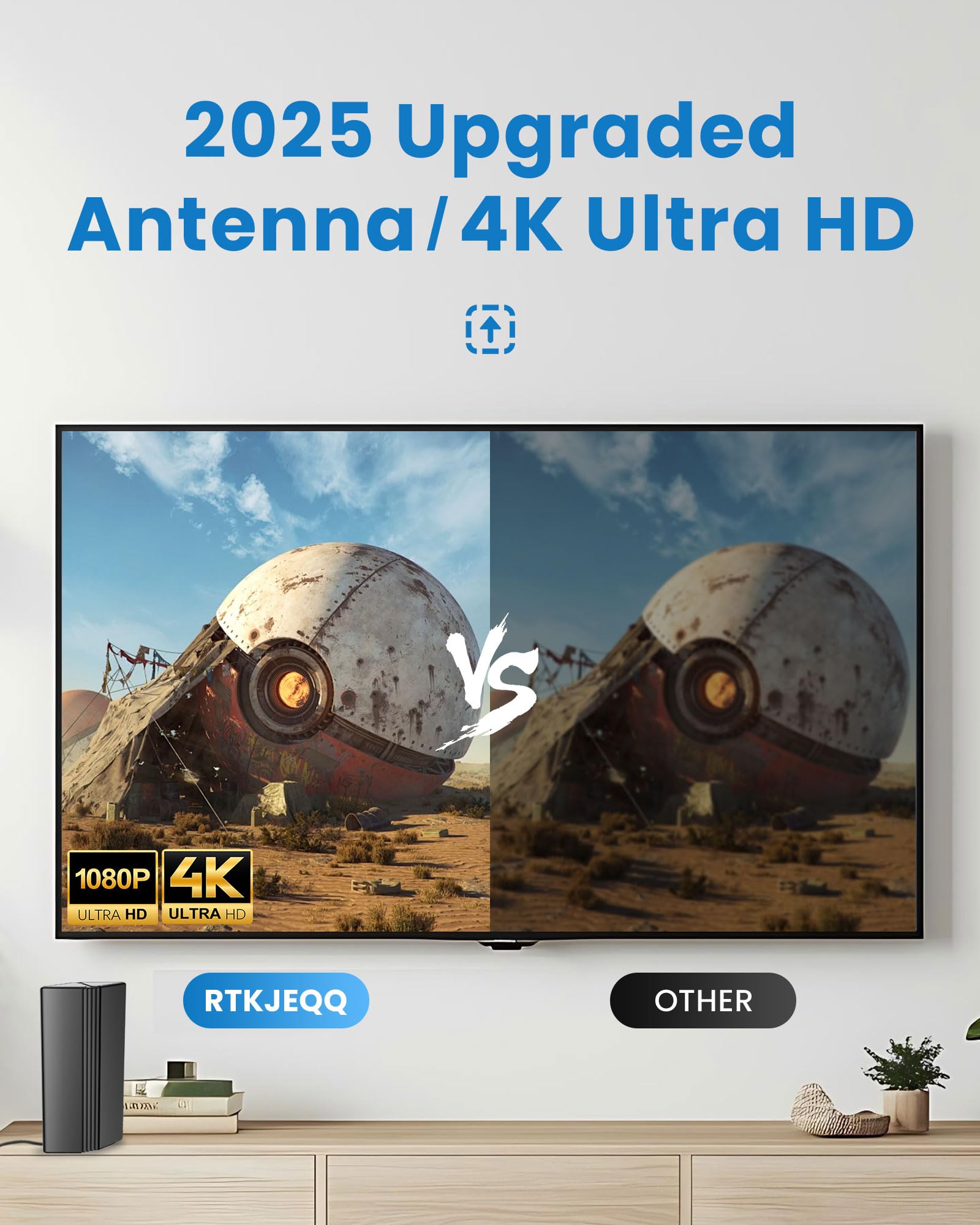 Antena de TV para Smart TV Interior y Exterior