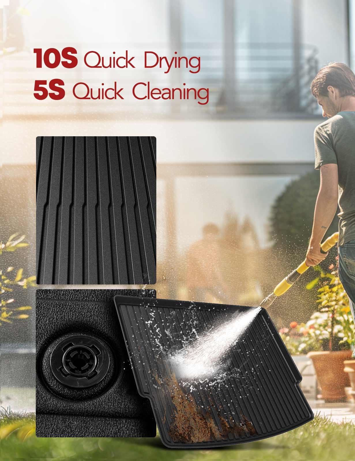 YHTAUTO Floor Mats Cargo Mat Fit 2021-2026 Nissan Rogue Not Rogue Sport TPE All Weather Floor Liner Odorless — view 9