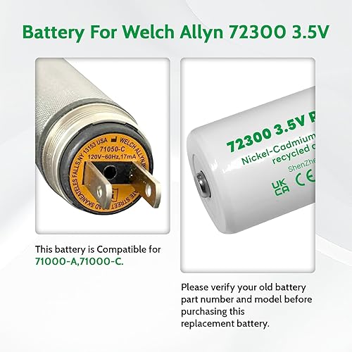Miniatura 4 de Batería de repuesto para Welch Allyn 72300 3.5V 1500 mAh batería recargable