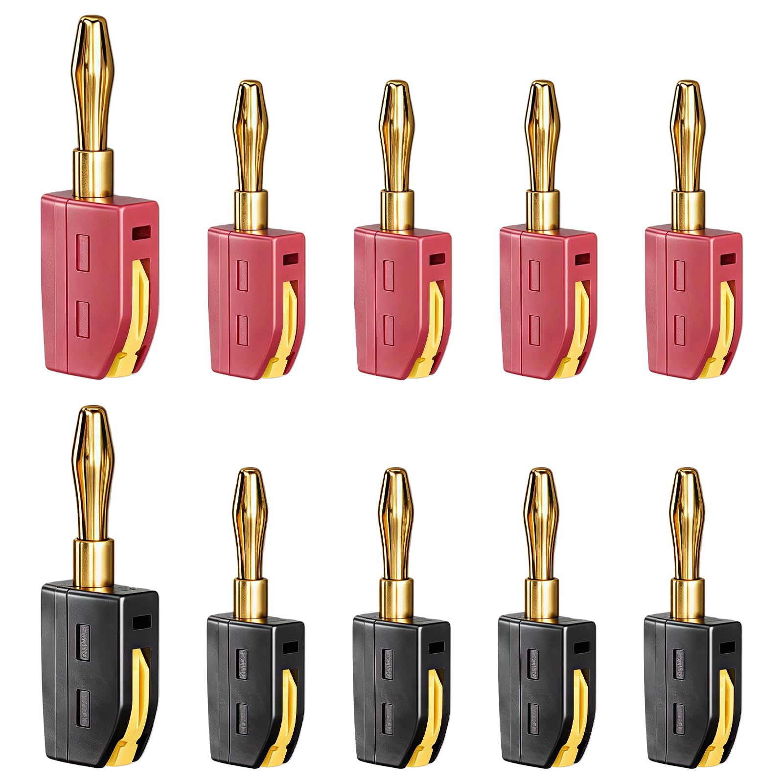 of 10 4MM Banana Plugs Tool Easy Installation High Conductivity Banana Connector for Stage & Testing Equipment High Conductivity Connector
