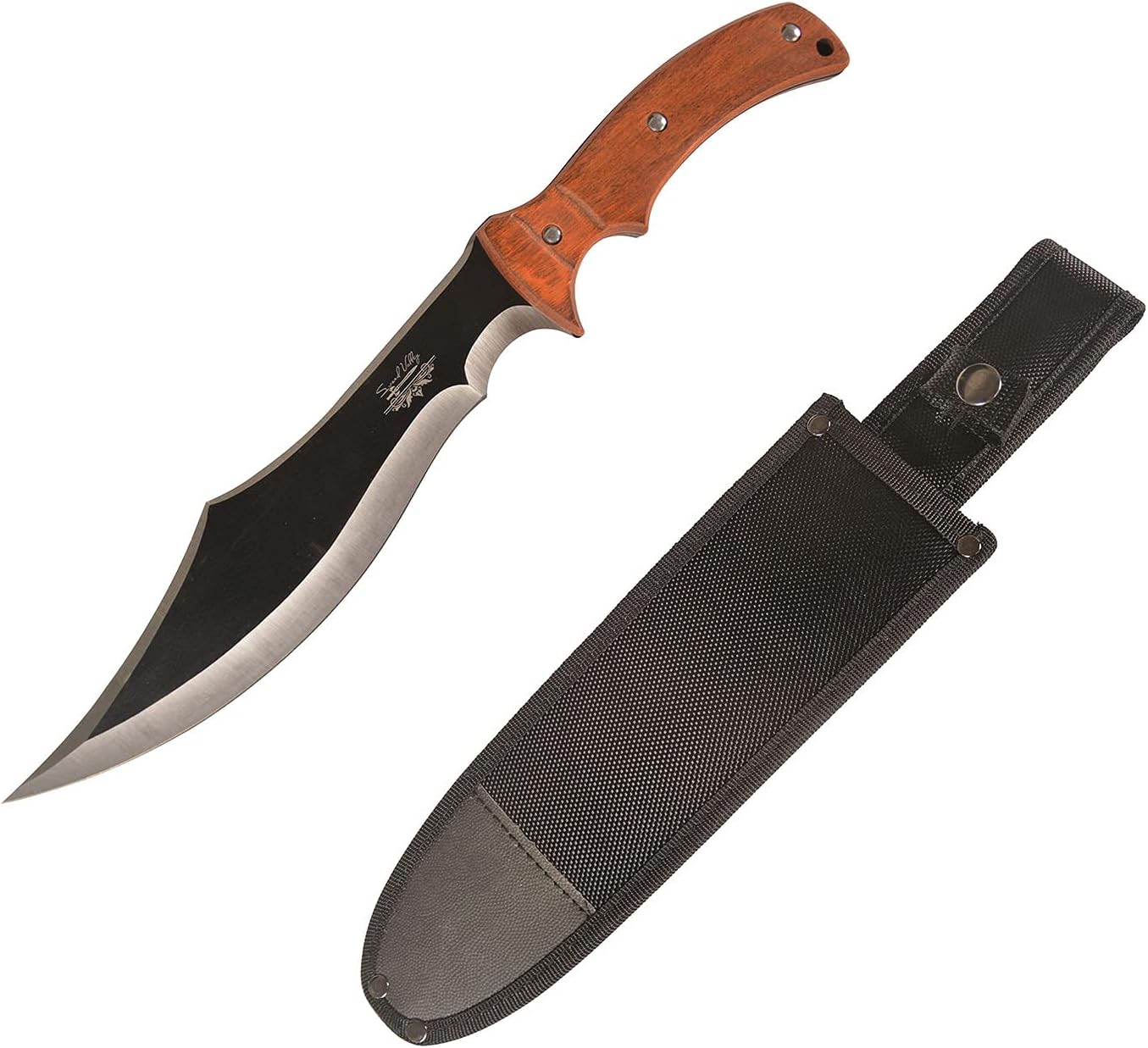 ZJG - Fixed Blade Tactical Knife Set with Sheath, 3Cr13 high-end Stainless Steel, Dagger Katana Knifes Ninja Sword, Machete with Wooden Handle