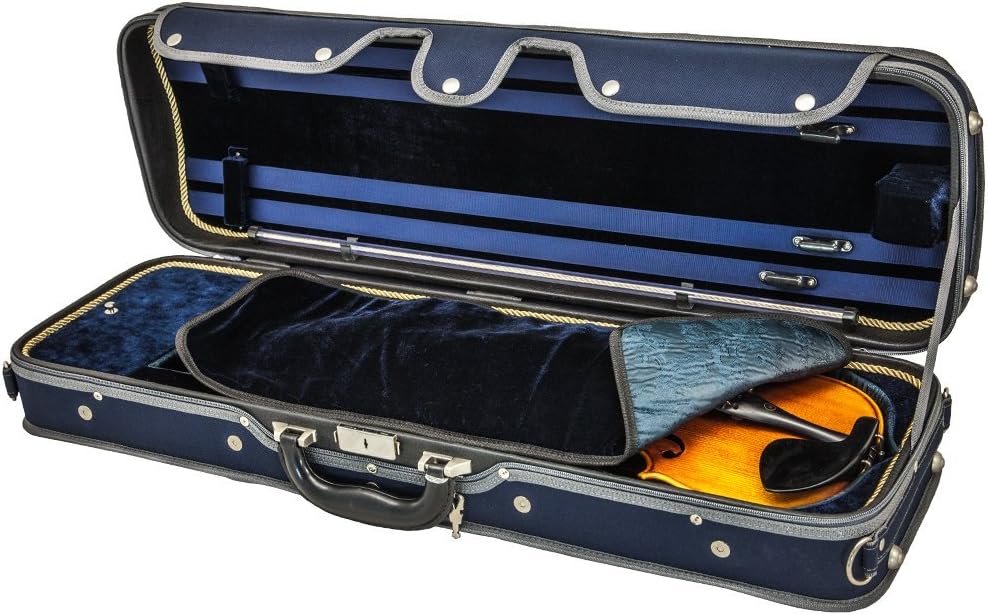 Sky Violin Oblong Case VNCW07 Solid Wood with Hygrometers Blue/Blue
