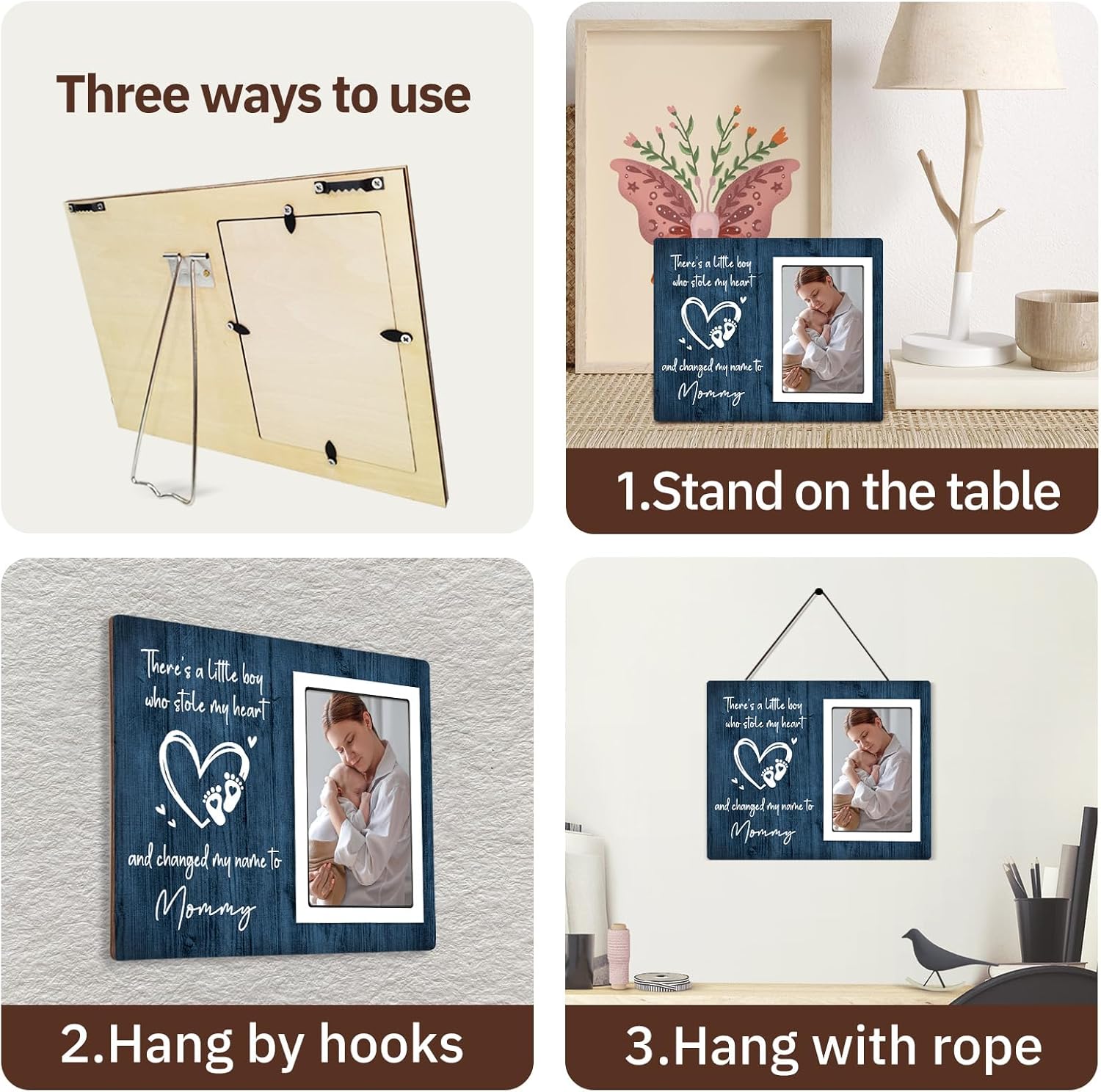 SteadStyle New Mom Gifts for Baby Boy – Mom Picture Frame from Newborn Son, Shower Gift for Boy, First Mother’s Day Present, Registry Must Have Keepsake, Fits 4x6 Photo - Image 3