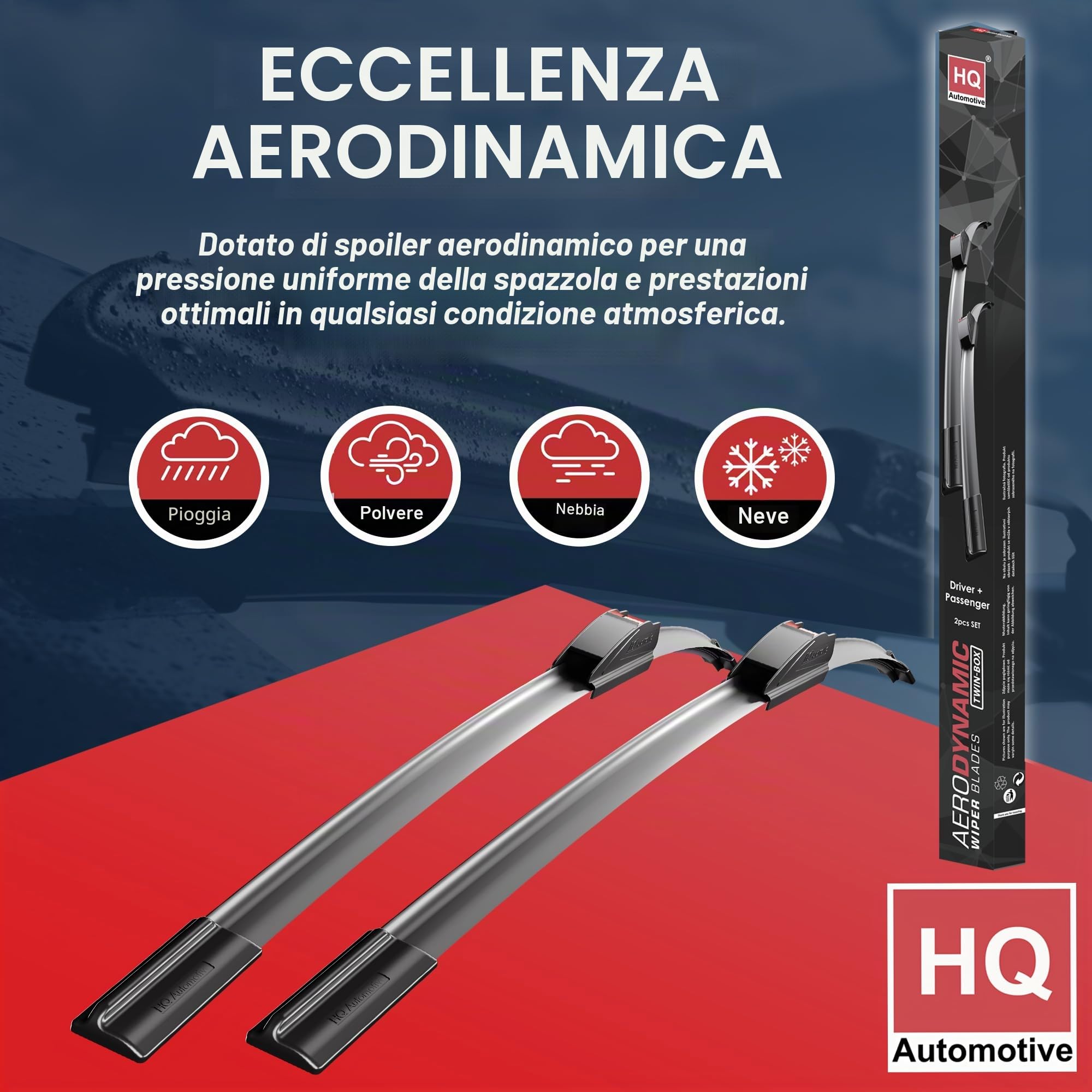 HQ Automotive - Set di spazzole tergicristallo per Ford Puma (2020 e successivi) Kit anteriore e posteriore, Ad41-824|Hqa12