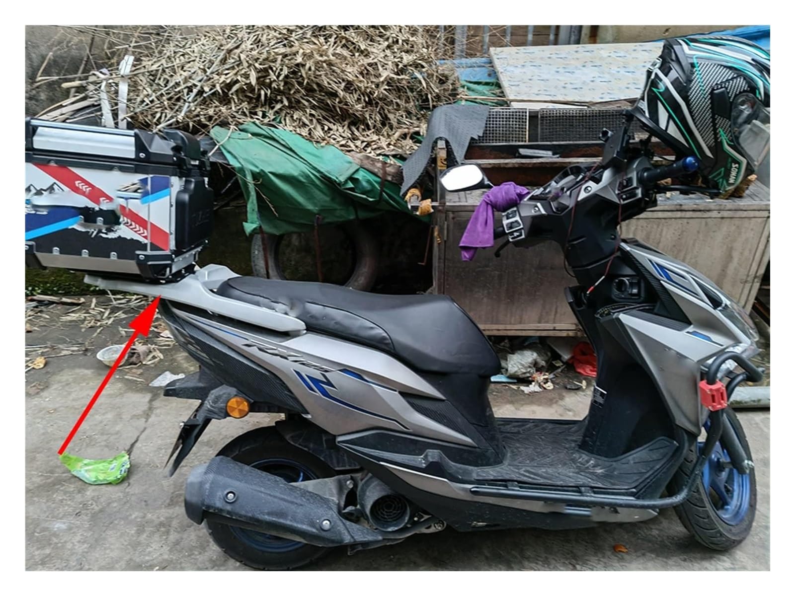 para RX125 RX 125 Fi Portaequipajes Trasero Accesorios para Motocicleta Estante Caja Trasera Soporte Baúl Apoyabrazos Portapacchi Moto(Silver)