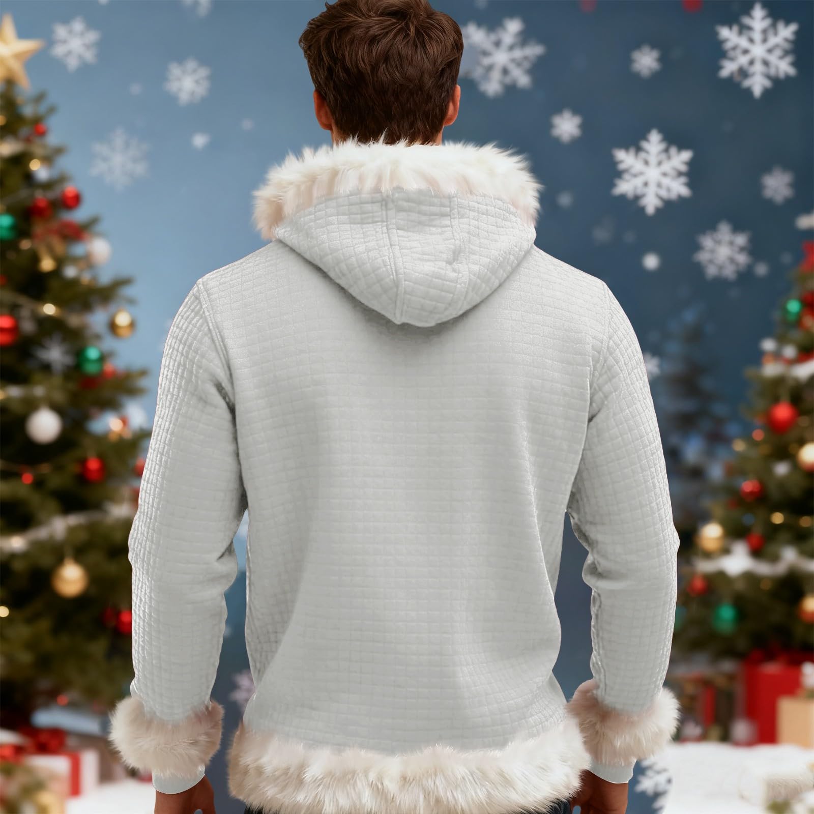 Chaqueta Verano Hombre Sudadera con Capucha De Forro, Estilo Oversize, Tallas Grandes, Manga Larga, Casual, Ideal para Invierno. L (White, XXXXL) Ropa Gym Mangas El Sol Deportiva