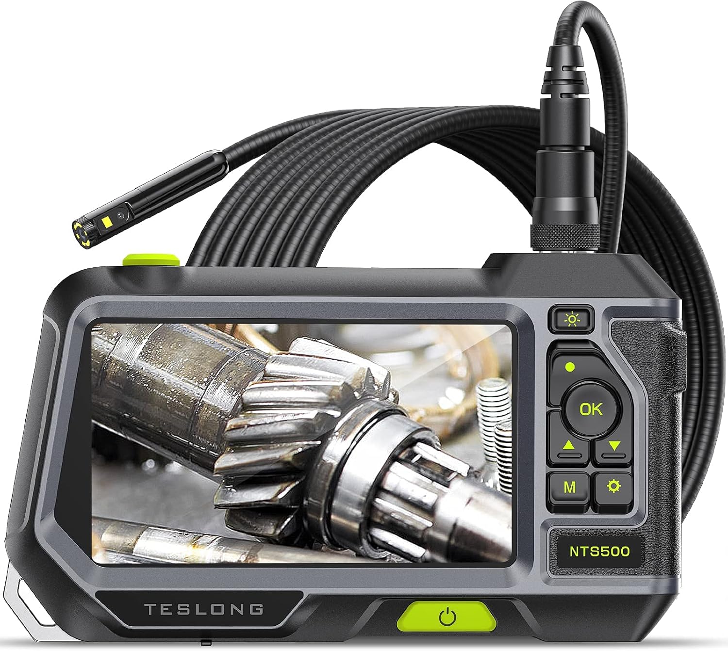 Endoscope Industriel NTS500B 5mm - Écran 5" 1080P, Double Caméra, Câble 5m, étanche IP67, 32Go