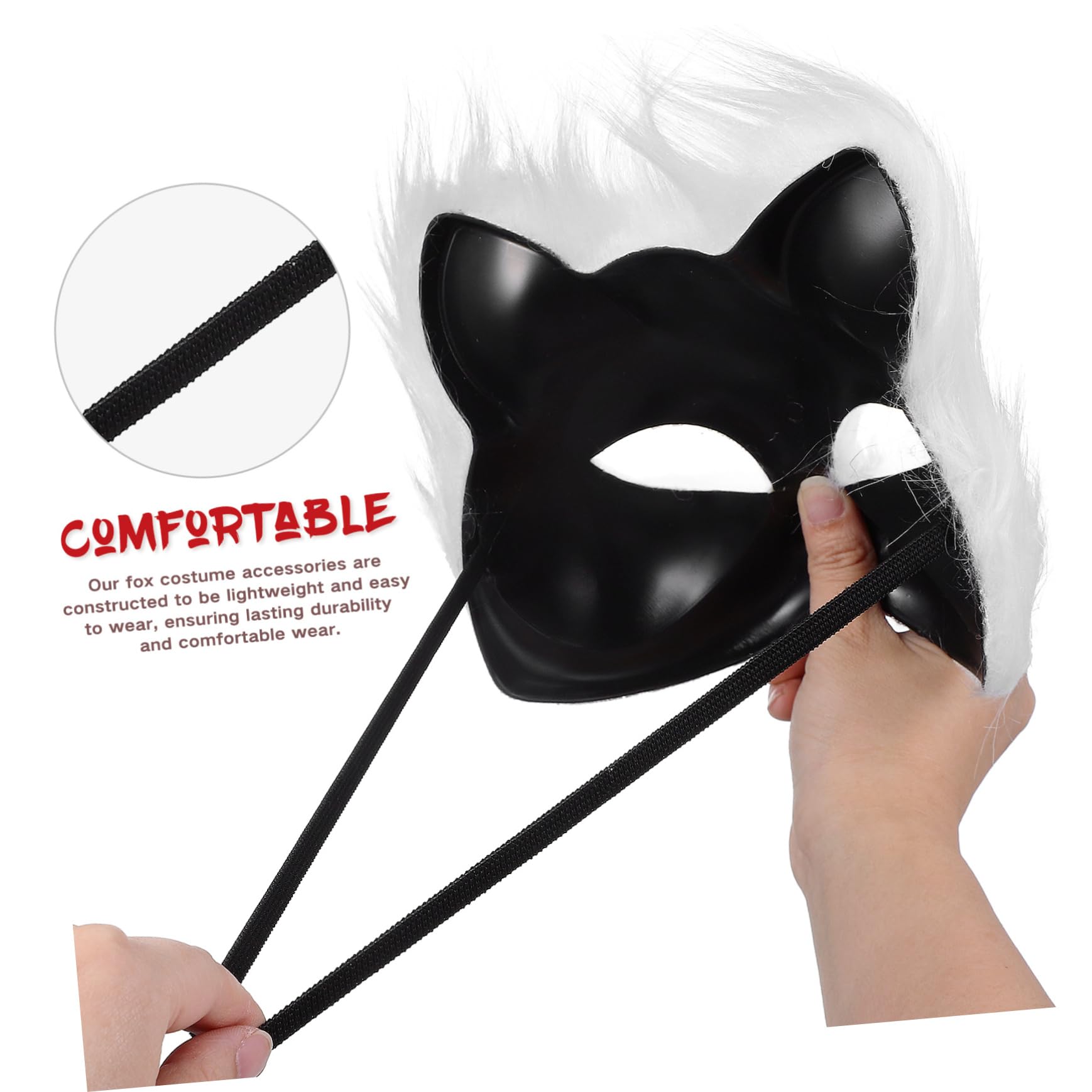 Healvian 2 Juegos Conjunto de Máscara de y para Disfraces de Halloween Accesorios de Fiesta Cosplay Máscara Fluffy de Animal para Eventos Temáticos y Celebraciones