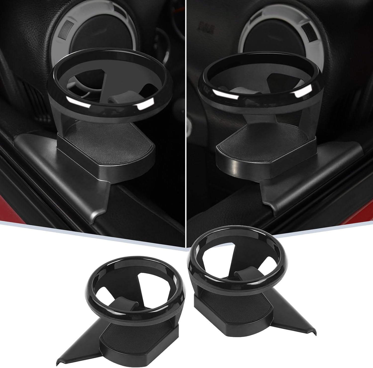 JeCar JK Cup Holder Left & Right Side Door Drink Cup Holder Fit for Jeep Wrangler JK JKU Sport Sahara Rubicon 2011-2018 (Not for 2018 JL)