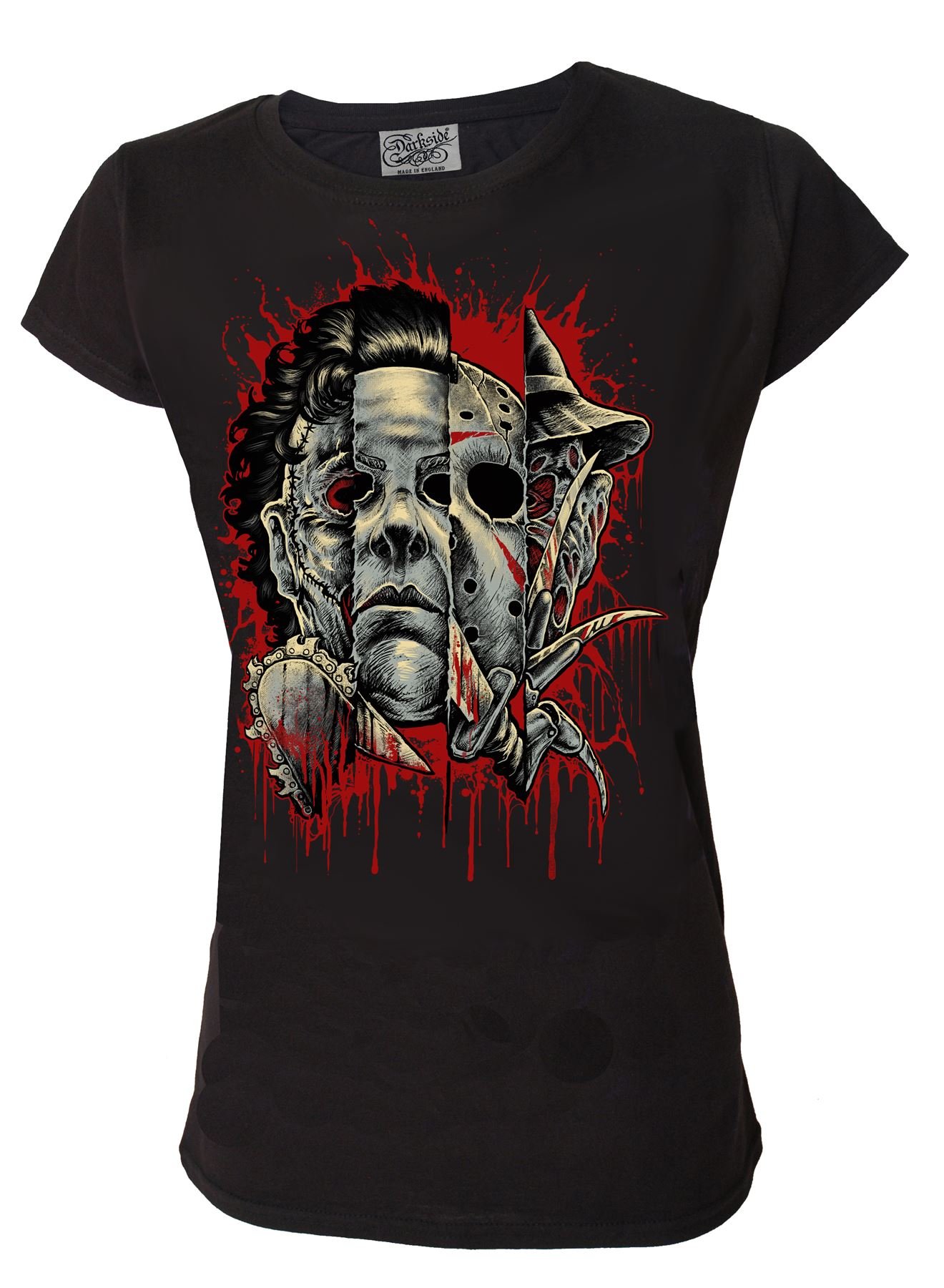 Faces of Horror Genuine Darkside Movie Inspired Womens T Shirt XX Large Black