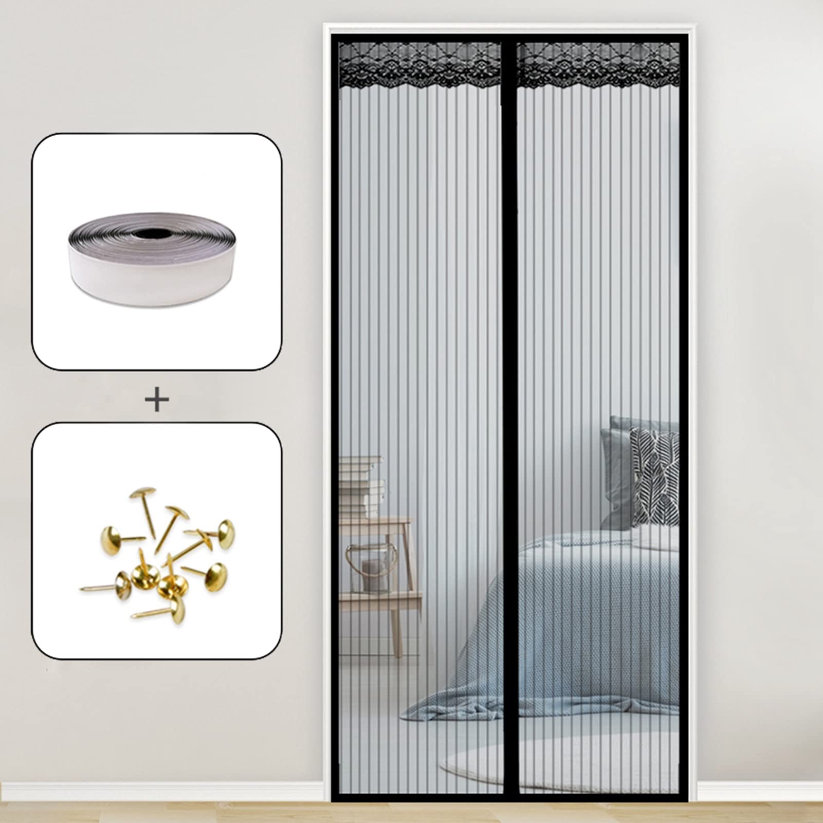 Zanzariera Magnetica Per Finestre 80x135 Cm - Autochiudente, Facile Da Installare - Foto 8