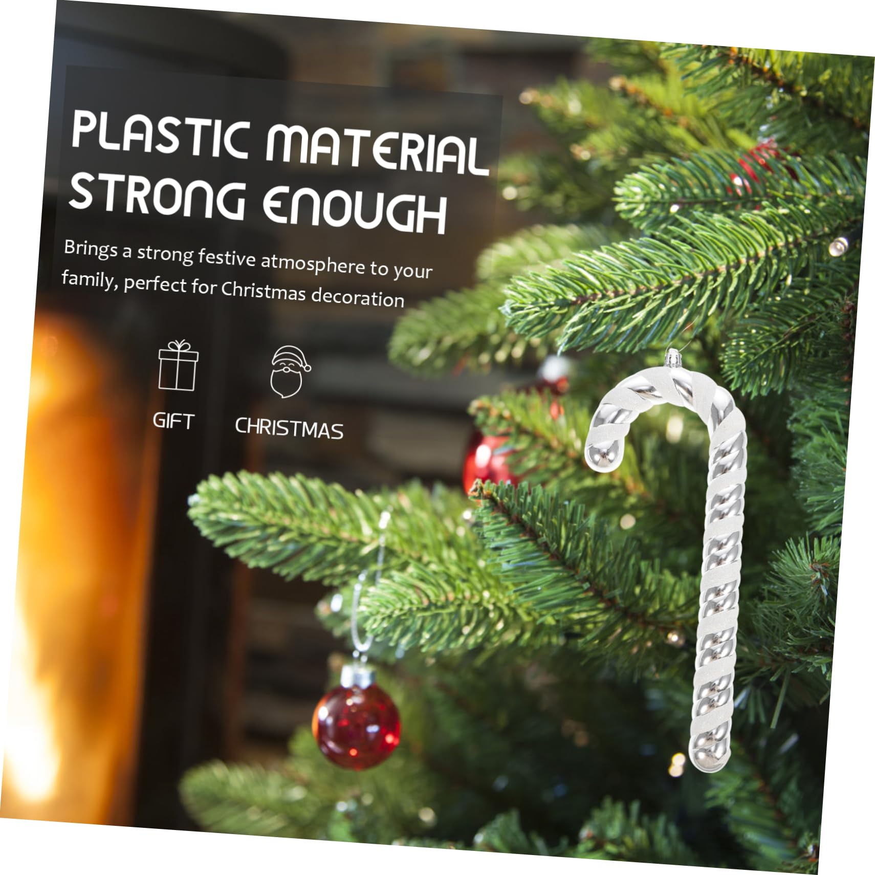 TOPBATHY 4 Stück Weihnachtsstock hängende Weihnachtsverzierung Süßigkeiten Weihnachtsschmuck Star for Christmas Tree Christbaum anhänger Weihnachtsdekorationen Weihnachtsanhänger Plastik