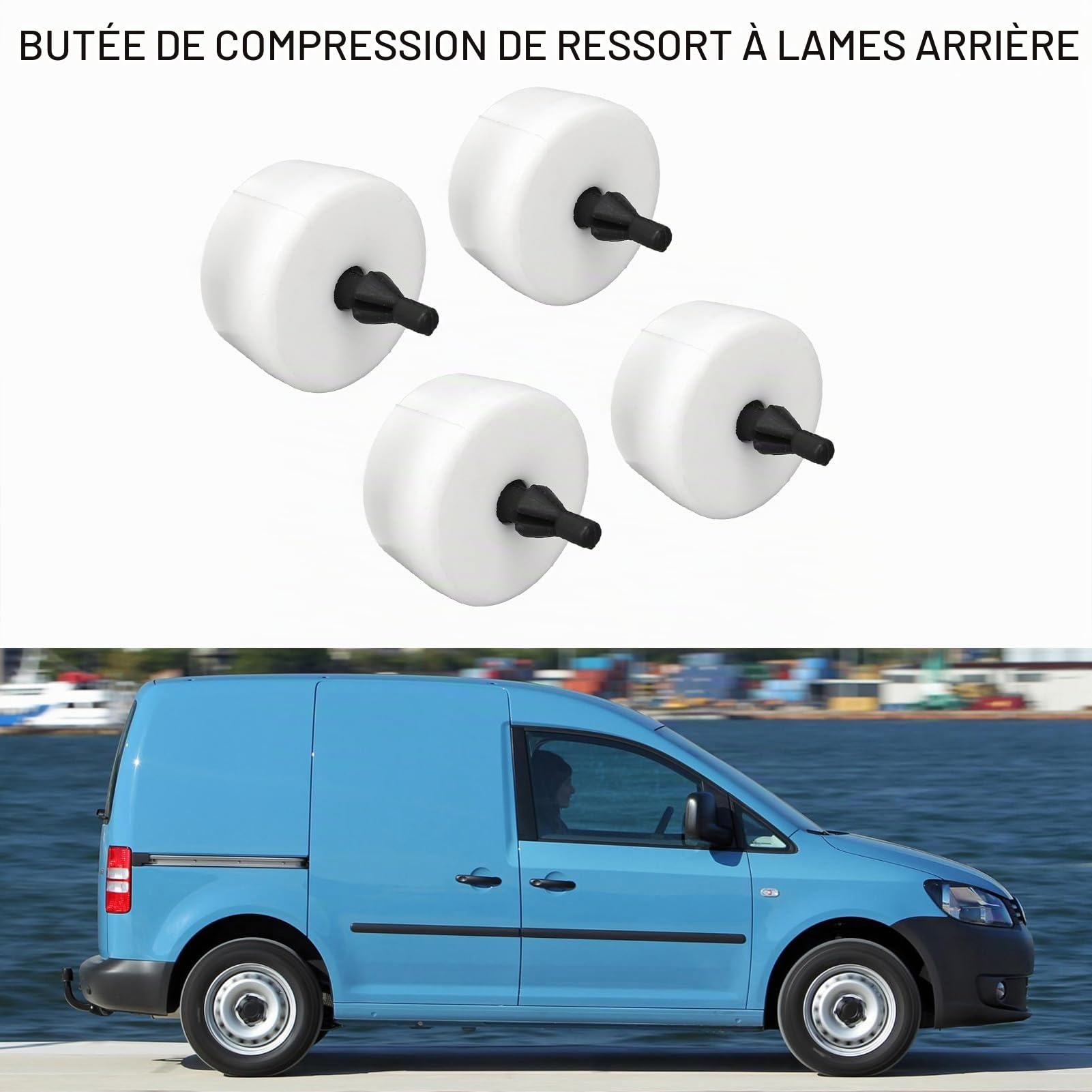 Butée de Choc de Ressort à Lames Arrière, Tampon de Suspension à Ressort à Lames en Caoutchouc pour 3 2004 à 2015 4 Pièces