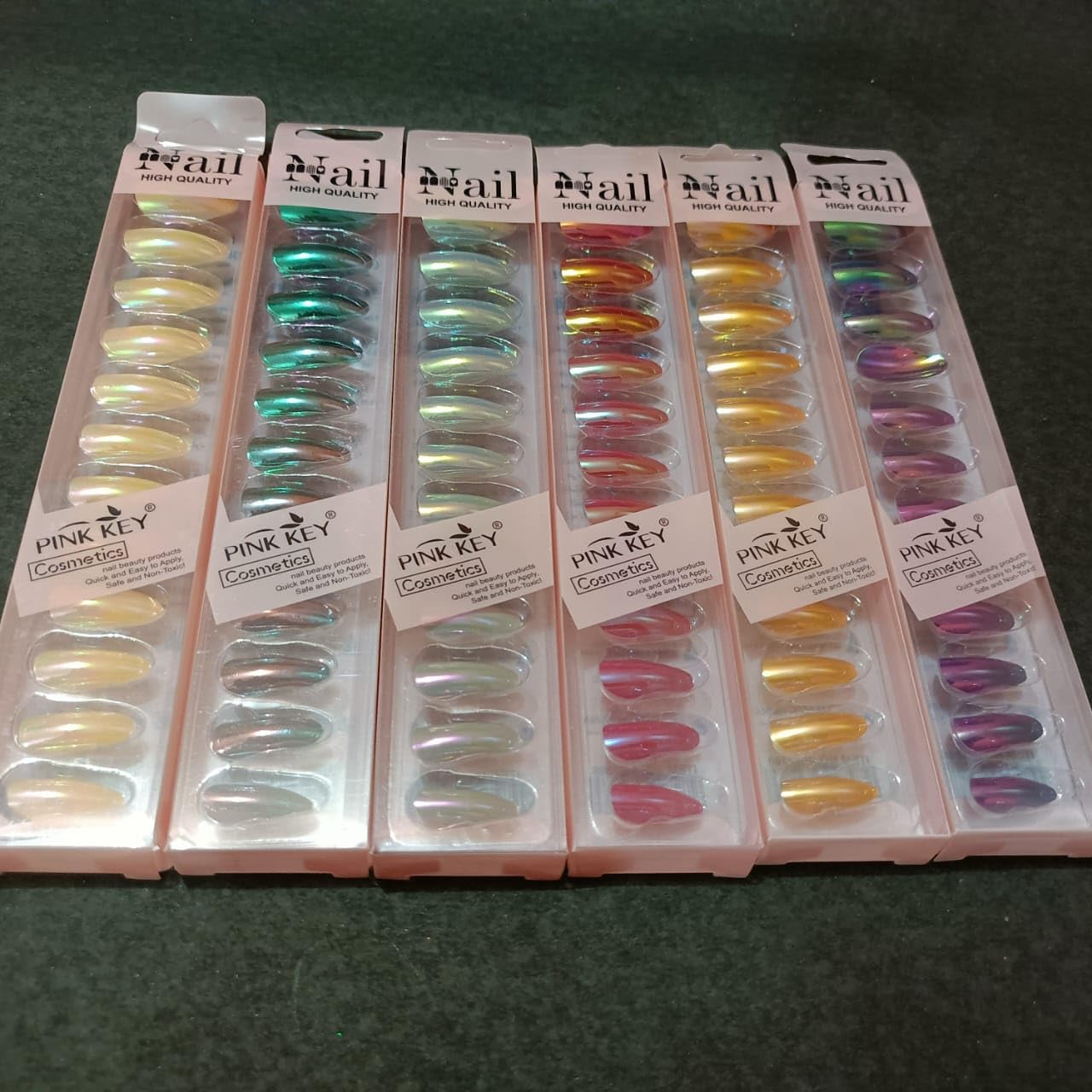 Glam Shopperz Fake Press-On Nails-Rainbow Set of 03 Reusable, Easy To Use, Nail Polish Coated, Time-Saving-Artificial Stick-On Nail Set- Fix for Every Occasions-Both Hand Nail Extension-picture-37