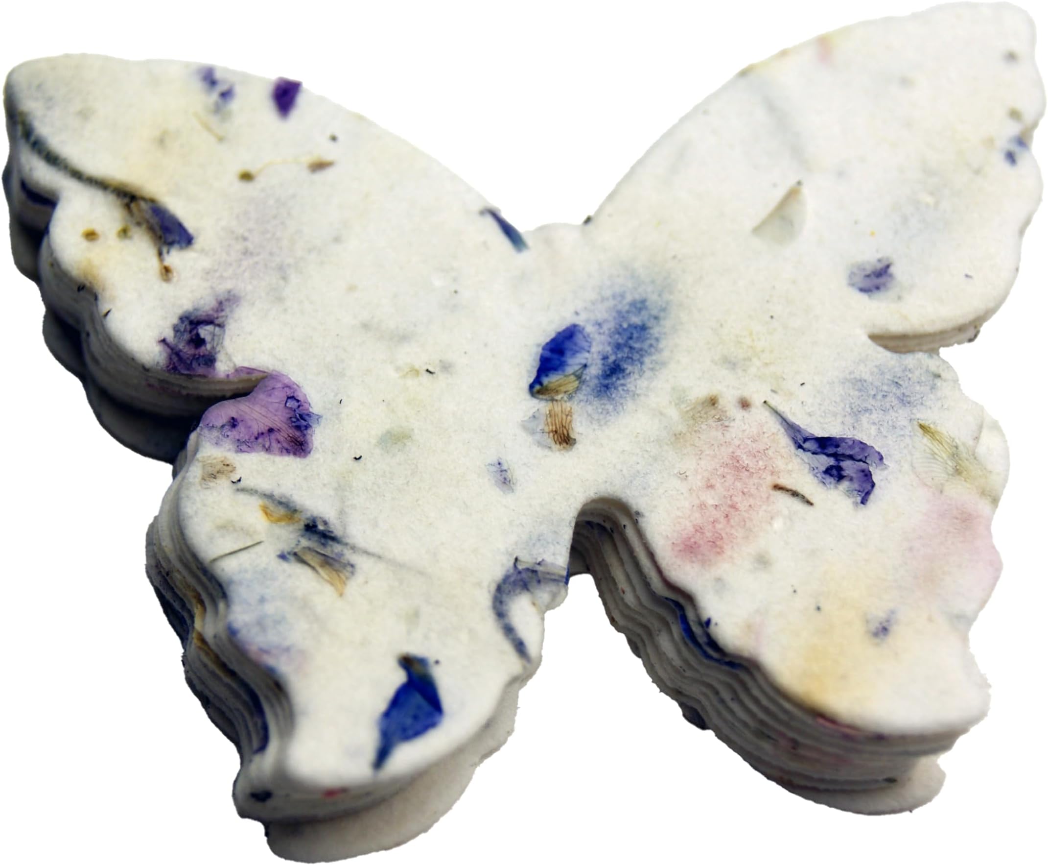 Of The Earth Handmade Paper - Wildflower Seed Paper Butterfly Shape - Large 3" - Set of 24 (45s Purple Recycled)