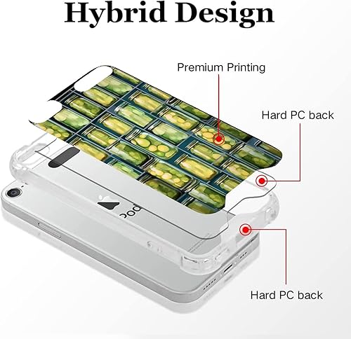 Miniatura 5 de Xioolia Transparent Phone Case Compatible with iPod Touch 567Shock-Absorbing Anti-Scratch Clear with Four Corner Bumper and Designer Jars of Pickled