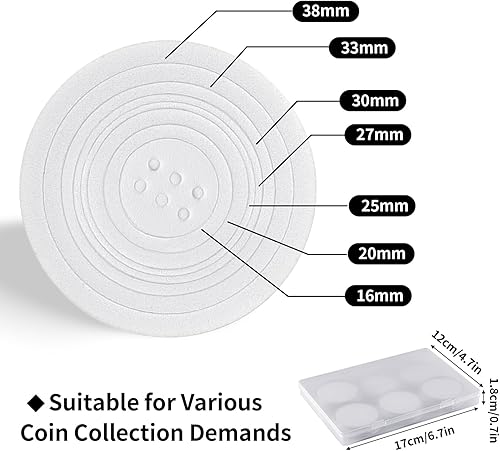 Miniatura 4 de 10 cápsulas de monedas de plástico transparente, soporte para monedas de dólar plateado, soportes para monedas para coleccionistas, estuche de