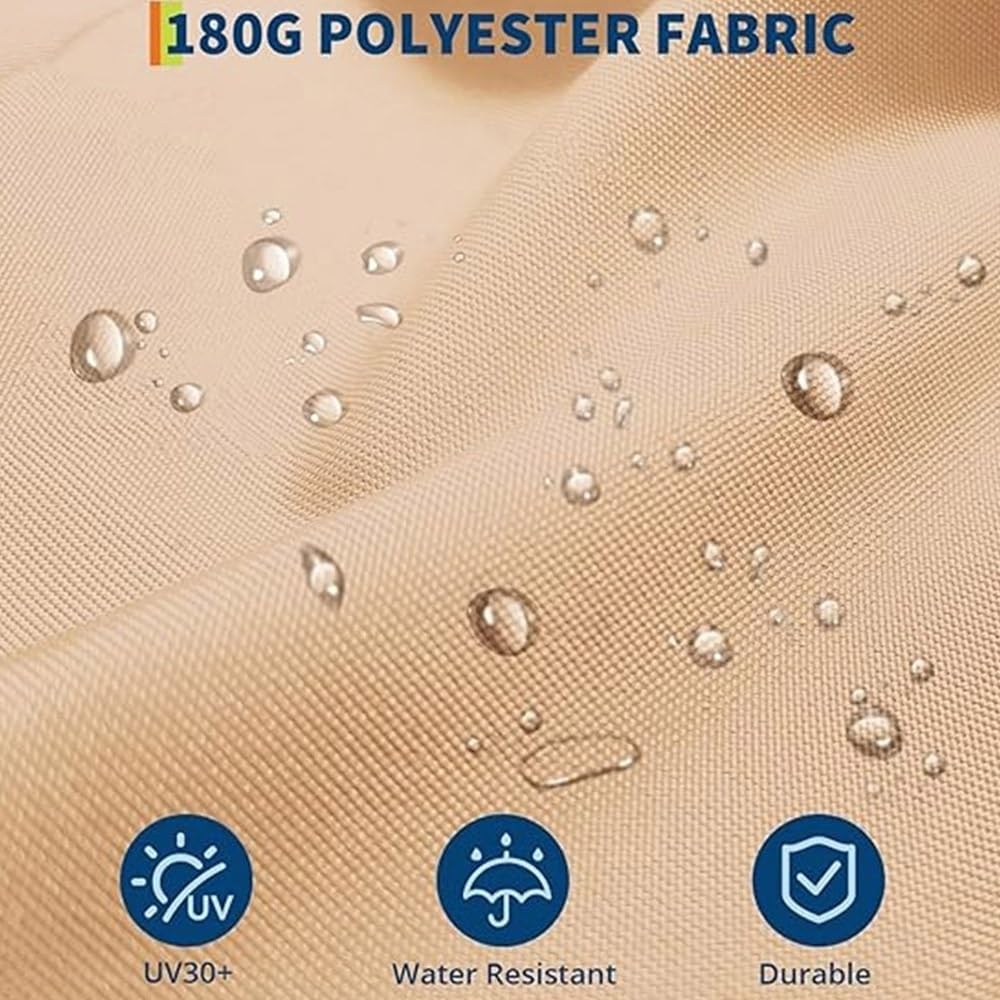 Tessuto di Ricambio per Ombrellone Quadrato 250x250cm Ombrellone Decentrato Telo di Ricambio 8 Stecche Telo di Ricambio per Ombrellone da Esterno(Khaki,250x250cm/8x8ft)
