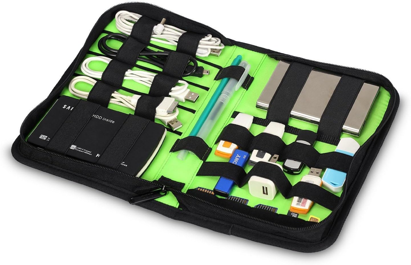 Electronics Accessories Organizer,BUMB Universal Electronics Accessories Travel Organizer/Various USB, Phone, Charge,Hard Drive Case/Cable Organizer/Flash Disk Organizer Bags-Small