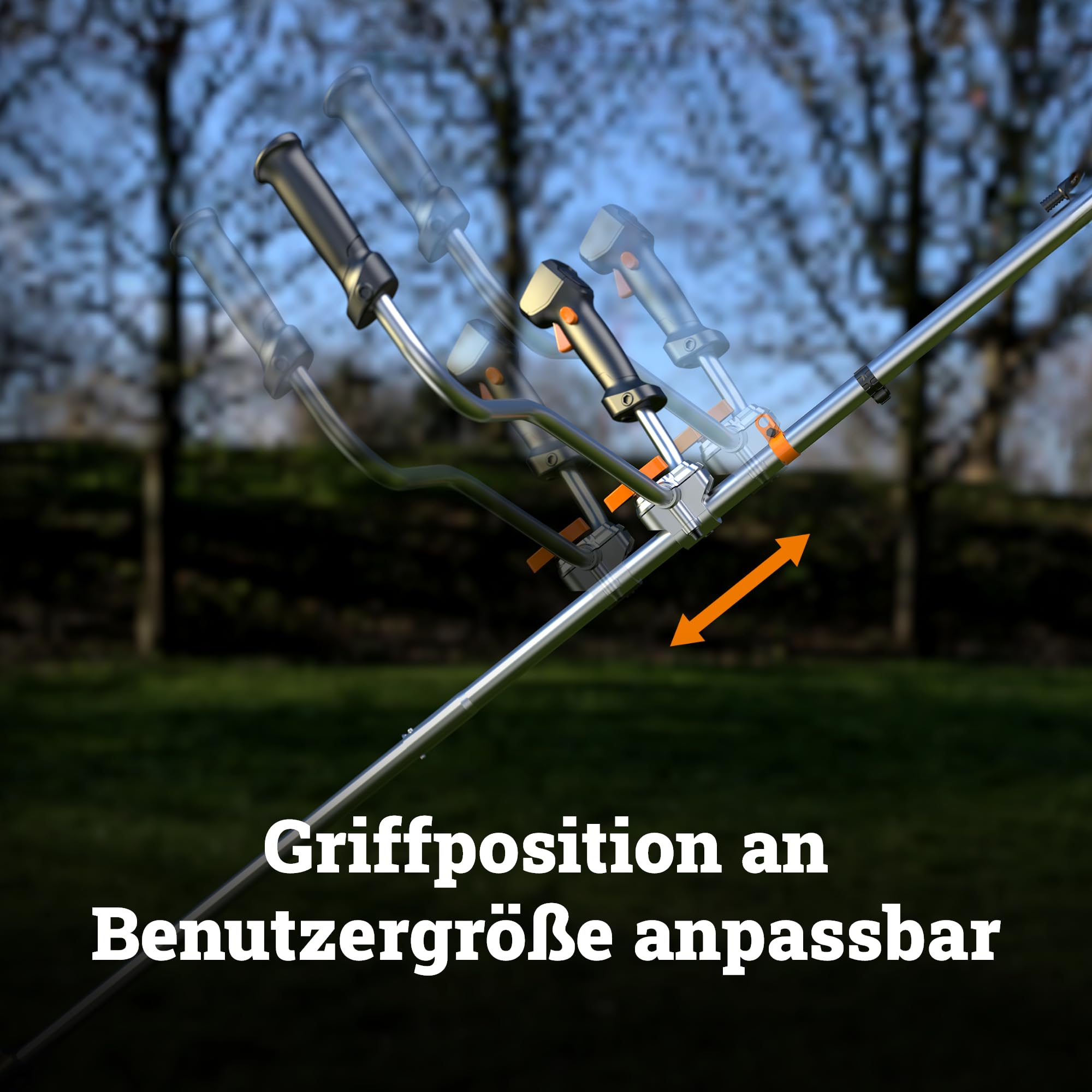 WORX WG082E.9 Akku-Sense 20V, 600W Brushless Motor, 2-in-1 Rasentrimmer & Freischneider, 30 cm Faden / 25,5 cm Metallklinge, Bike Handle Griff, klappbarer Schaft Ohne Akku & Ladegerät