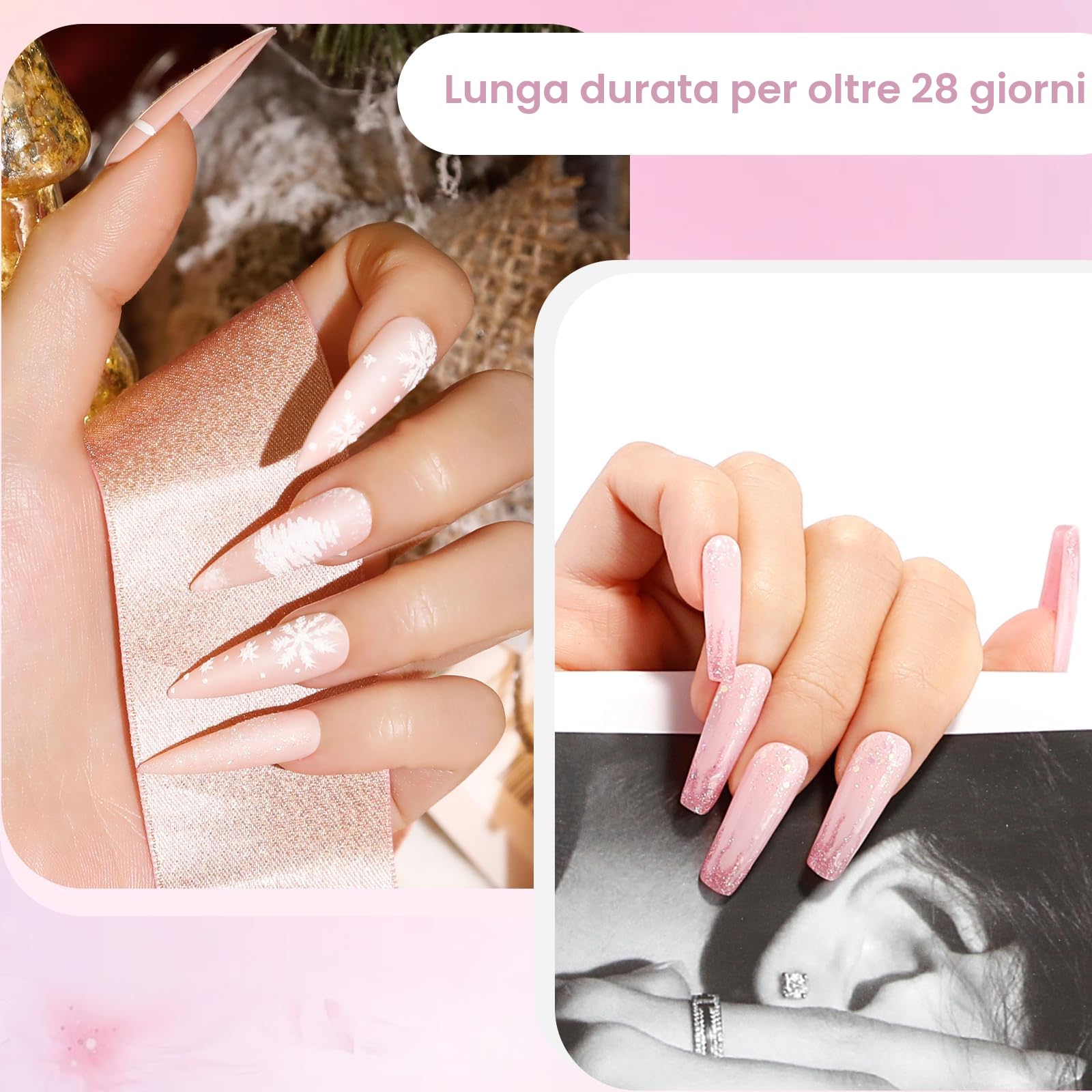 ROSALIND Kit Semipermanente Unghie con 48W UV LED Lampada, 12+4 Pezzi Smalto Semipermanente Unghie Bianco Rosa Viola Avena Colori, Kit Per Unghie Soak Off Manicure Regalo per Principianti