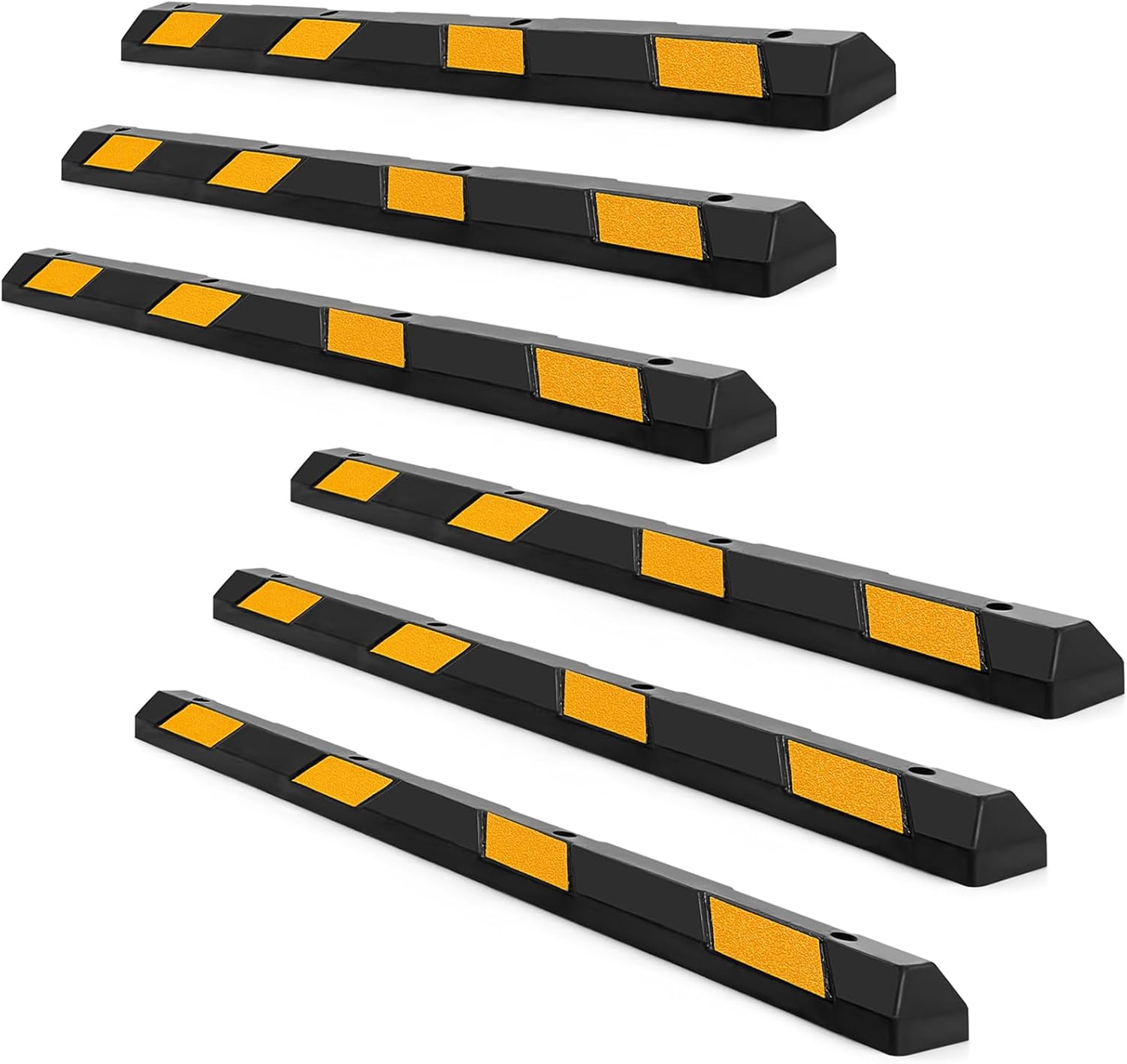 Goplus Rubber Parking Curb, 72" Heavy Duty Parking Bumpers