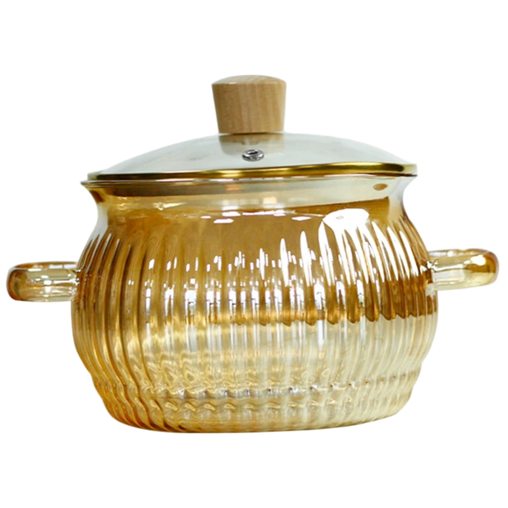 CAKEEYUM Glass Simmer Pot 1.4L Heat-Resistant Glass Cooking Pot with Lid and Handle for Cooking Pasta Noodle Soup Milk