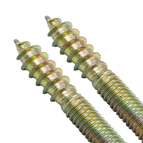 Miniatura 10 de Hitefu 20 tornillos de suspensión, tornillos de doble extremo M4 de 1.18 pulgadas de longitud, tornillo de clavija M4 para muebles de madera, con