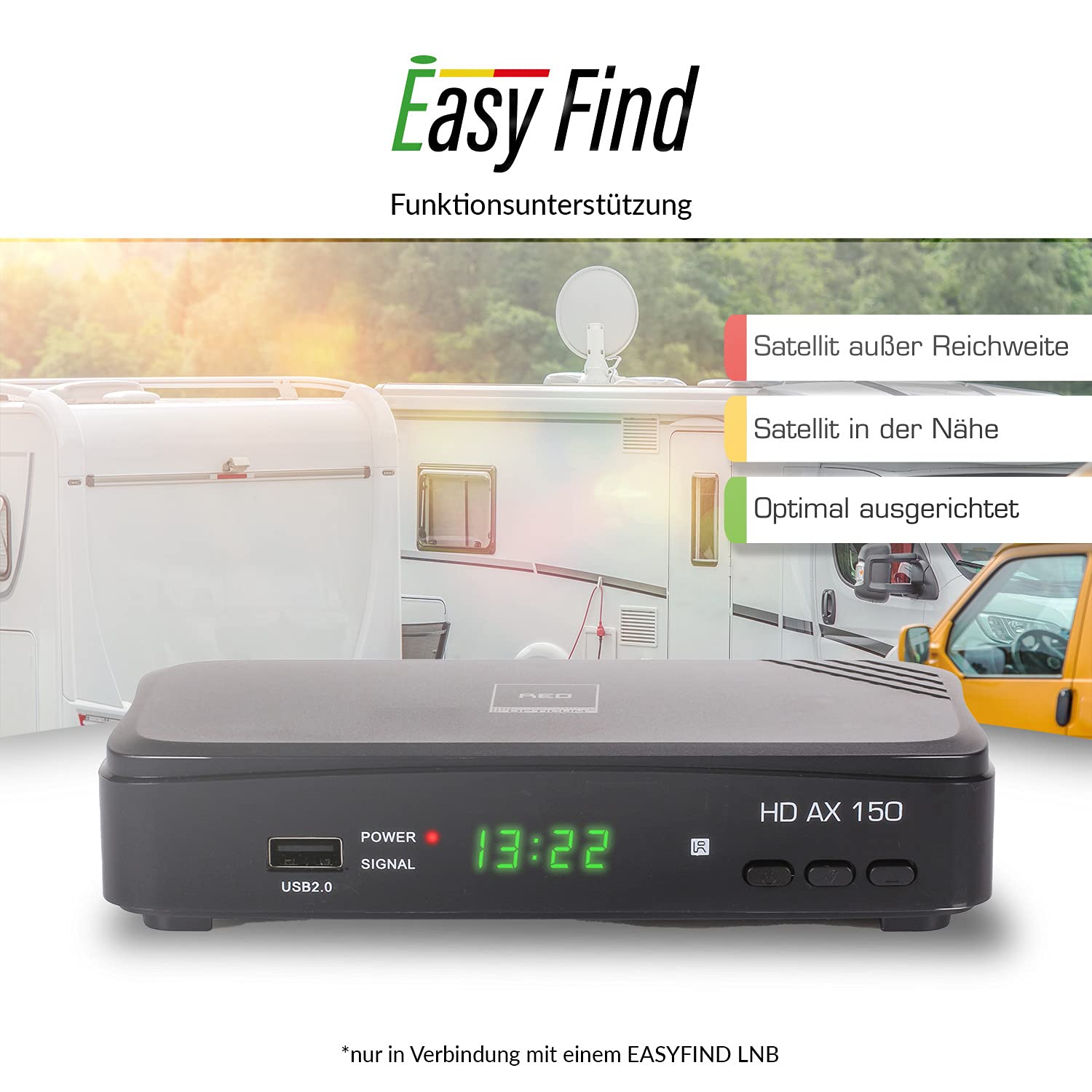 RED Opticum AX 150 Sat Receiver, Digital Satelliten-Receiver mit HDMI - SCART - USB – Full HD Receiver für Satellitenschüssel TV, HD SAT-Receiver (Test: 1,2 SEHR GUT)