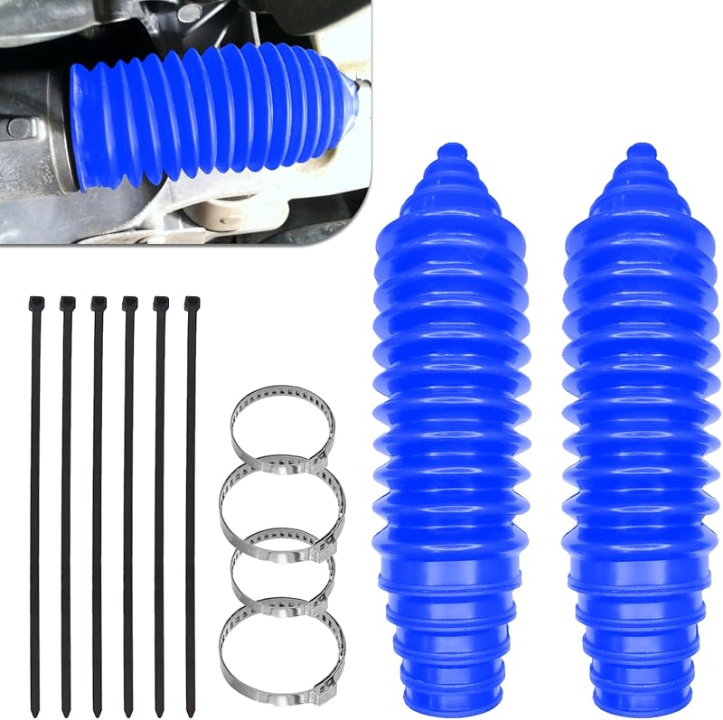 Kit de Coifa da Caixa de Direção com Coifa da Barra Axial em Silicone KUQUTIDY – Azul, 2 unidades