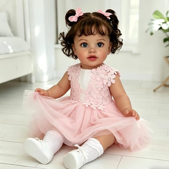 iCradle Realistic Reborn Baby Dolls Girl 26 inch Big Toddler Baby Doll Lifelike Adorable Vinyl Silicone Real Look Newborn Baby Doll Girl Rooted Hair Toddler Dolls Toy for Ages 3+