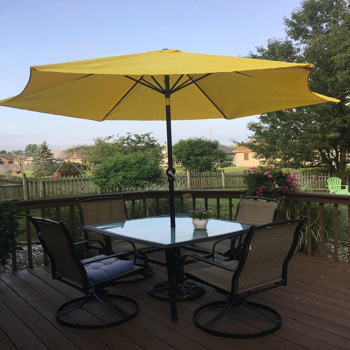 Patio Umbrella Cover Canopy Replacement Top for 8 Ribs, Fade Resistant Outdoor Table Market Umbrella Canopy Cloth for Garden/Deck/Backyard/Pool