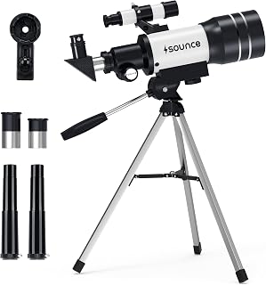 Sounce 70mm Astronomical and Sky Refractor Telescope with 150x Ultra Zoom Fully Coated Glass Optics Alt Az Mount compatibl... Price In India