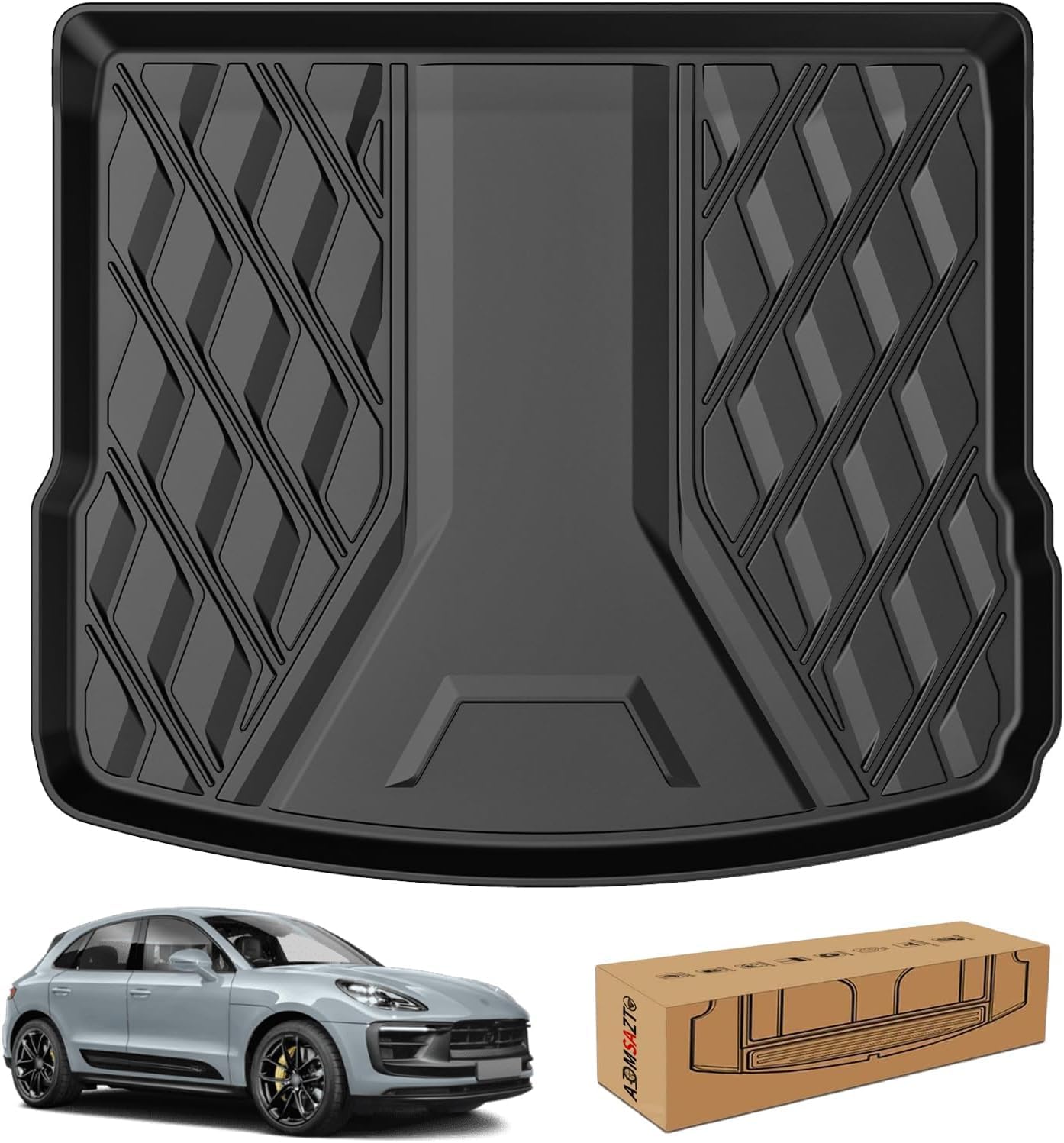 Macan Cargo Liner | Custom Fit All Weather Trunk Mat for 2014-2025 2026 Porsche Macan (Not for Electric) | Rear Cargo Tray Trunk Floor Mat Waterproof for Porsche Macan Rubber Cargo Mat Accessories