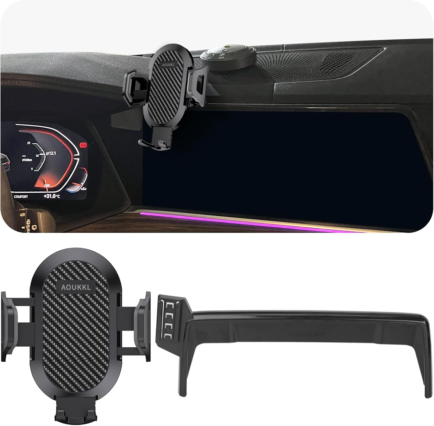 Car Phone Holder Fits for BMW X7 2019-2022/X5 2019-2023/X6 2020-2023 Accessories(Only fit for 12.3-Inch Screen),Thick Cases Friendly,Cell Phone Mount for 4.7-7 in Phones