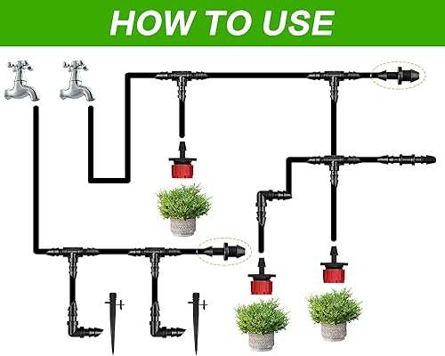 Miniatura 3 de JAYEE 50 piezas de accesorios de tubo de goteo de 14 de pulgada, cierre de extremo de púas de riego por goteo de 14 de pulgada para sistemas de