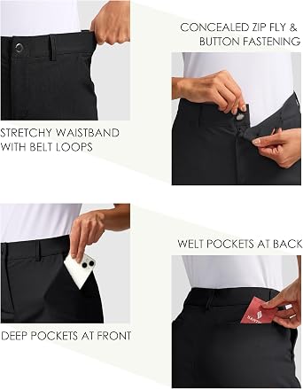 SANTINY Women's 5 Golf Shorts with Pockets Quick Dry Work Hiking Shorts