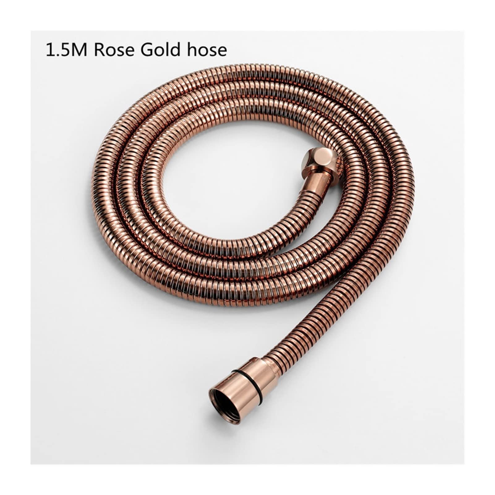 Tubo Doccia da 1,5 m Nero Opaco Nero Doccia Tubo Doccia Oro Tubo Doccia Rosa Tubo Doccia Oro SUS. Tubo Flessibile con Doccia Lucida. (Color : Rose Gold, Length : 150cm)
