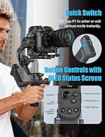 Vista 6 de Estabilizador de cardán para cámara FeiyuTech SCORP-C2 con seguimiento AI, carga útil de 7.72 lb, disparo vertical rápido, control Bluetooth, mango