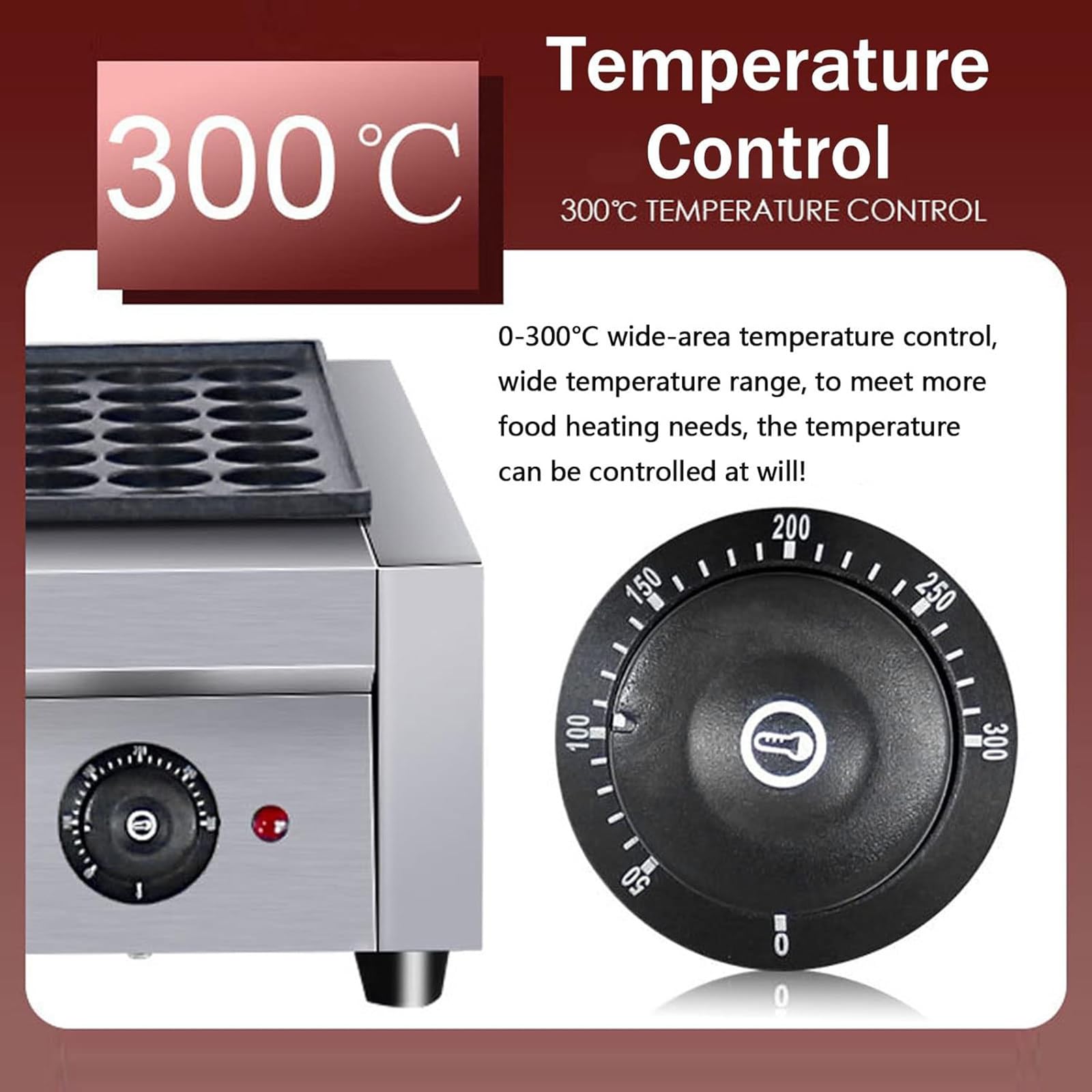 Máquina Takoyaki Eléctrica de 56 Hoyos Electric Octopus Fish Ball Griller Maker Máquina de Bolas de Pulpo para Calles de Refrigerios