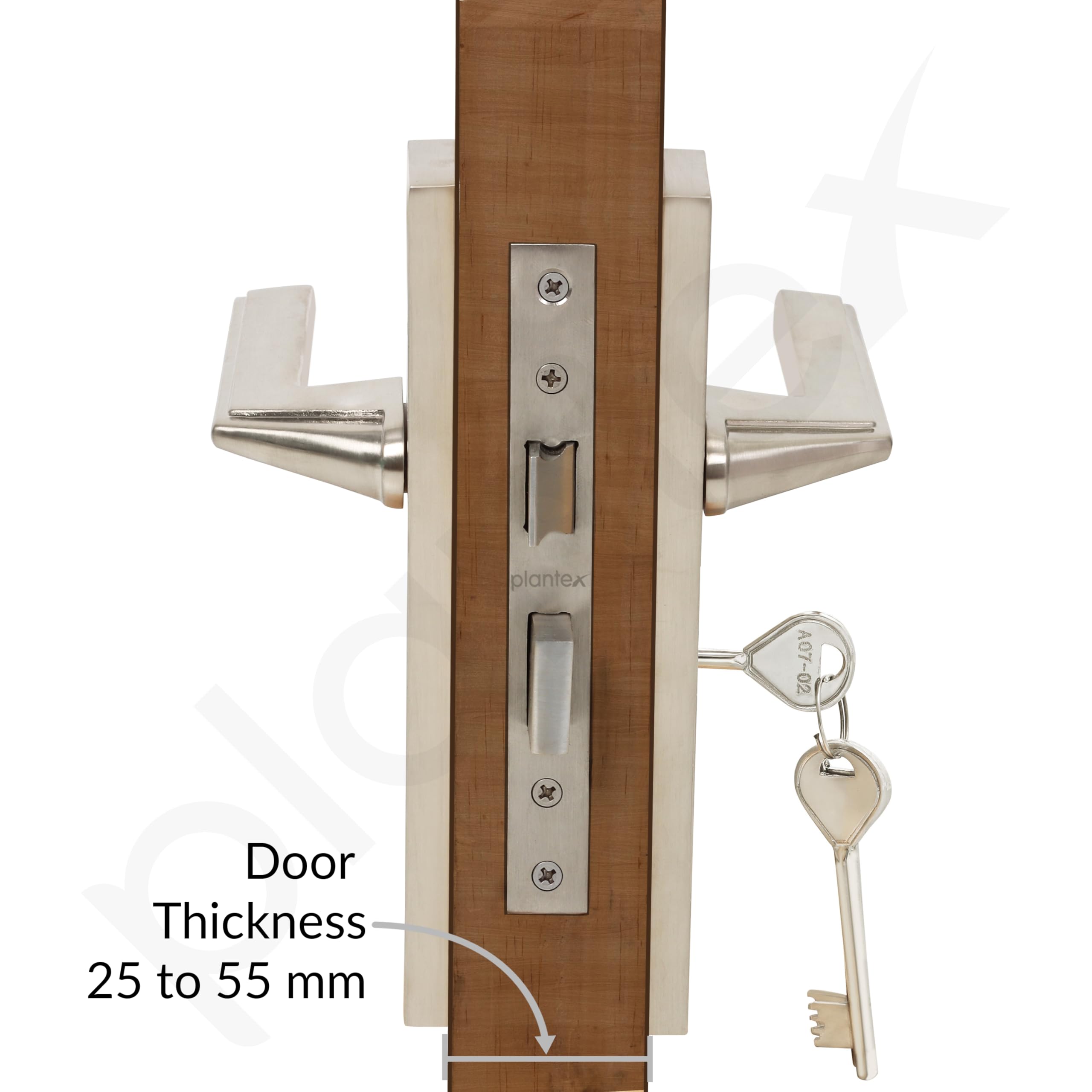 Plantex Heavy-Duty Door Lock Set - Main Door Lock Handle Set/ 6-Lever Lock Mechanism with 3 Years of Warranty/Mortise Lock with 3 Keys, Brass Lockbody (Matt) — Amazon image 4