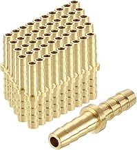 50 Pcs Raccord en Laiton pour Tuyau, 1/8" Barb À 1/8" pour Utilisation Industrielle, Automobile, Transfert de Fluides, Jardinage Domestique Et Façonnage de L'eau