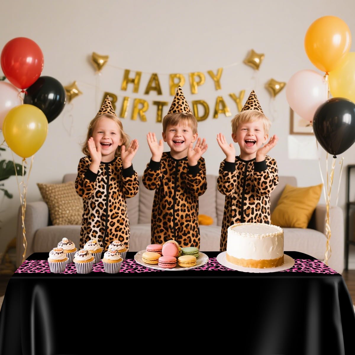4 Pcs Leopard Print Party Tablecloth Decorations - Image 7